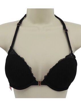 Victoria Secret Pink Black Lace Push-Up Bra